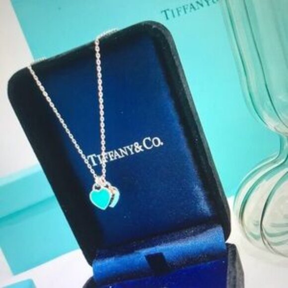 Tiffany & Co. Silver and Blue Heart Pendant Necklace - Picture 2 of 5